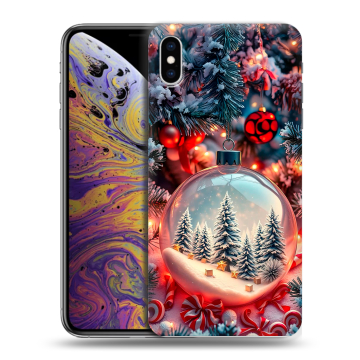 Силиконовый чехол на Iphone Xs Max с принтом Новый год