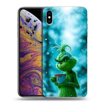 Силиконовый чехол на Iphone Xs Max с принтом Новый год гринч