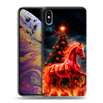 Силиконовый чехол на Iphone Xs Max с принтом Новый год
