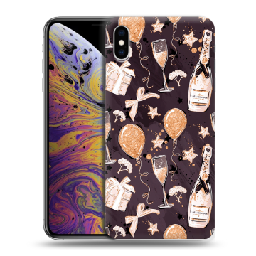 Силиконовый чехол на Iphone Xs Max с принтом Новый год