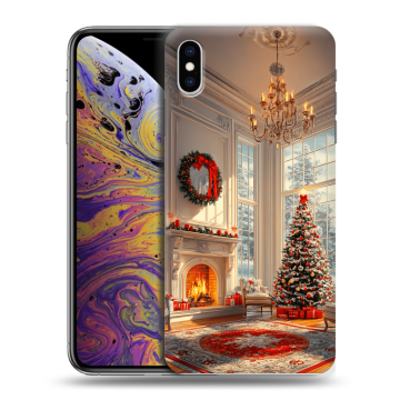 Силиконовый чехол на Iphone Xs Max с принтом Новый год