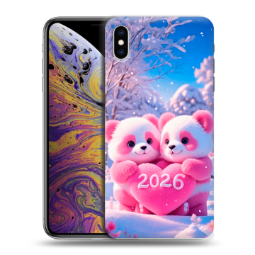 Силиконовый чехол на Iphone Xs Max с принтом Новый год