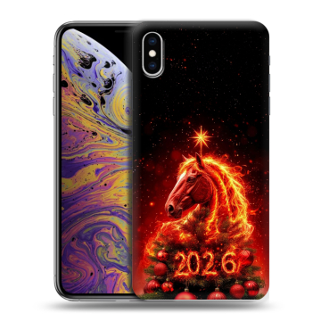 Силиконовый чехол на Iphone Xs Max с принтом Новый год