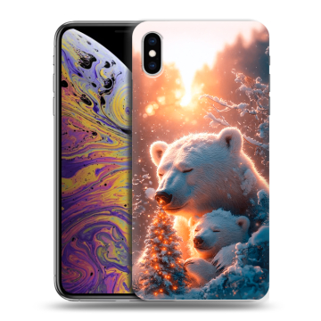 Силиконовый чехол на Iphone Xs Max с принтом Новый год