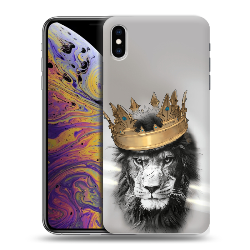 Силиконовый чехол на Iphone Xs Max с принтом Лев с короной Силиконовый чехол на Iphone Xs Max с принтом Лев с короной