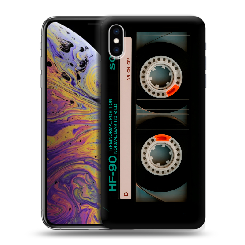 Силиконовый противоударный чехол на Iphone Xs Max с принтом Кассета Силиконовый противоударный чехол на Iphone Xs Max с принтом Кассета