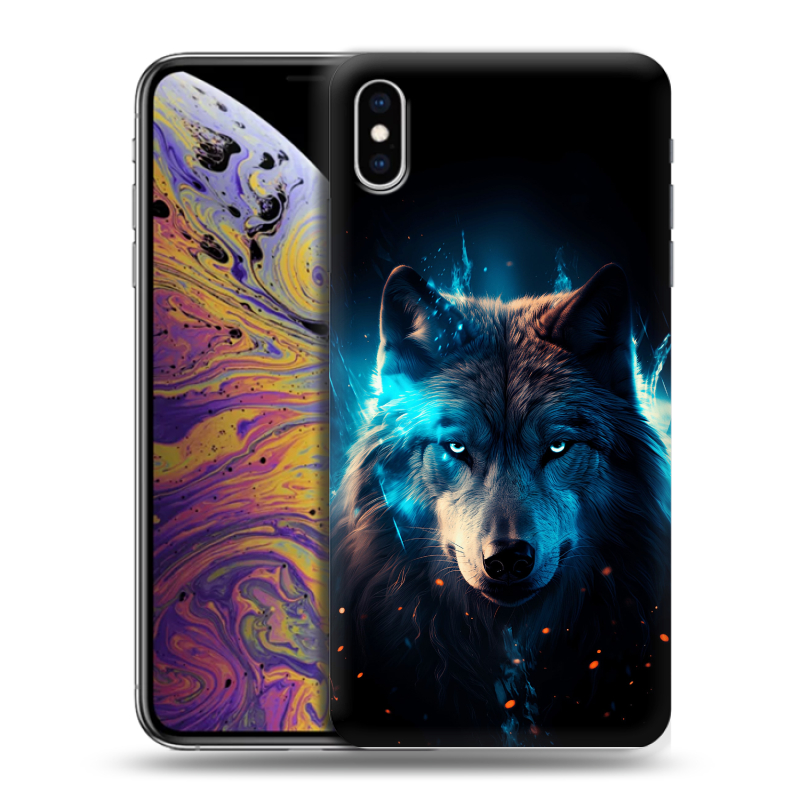 Силиконовый чехол на Iphone Xs Max с принтом Волк ночной Силиконовый чехол на Iphone Xs Max с принтом Волк ночной