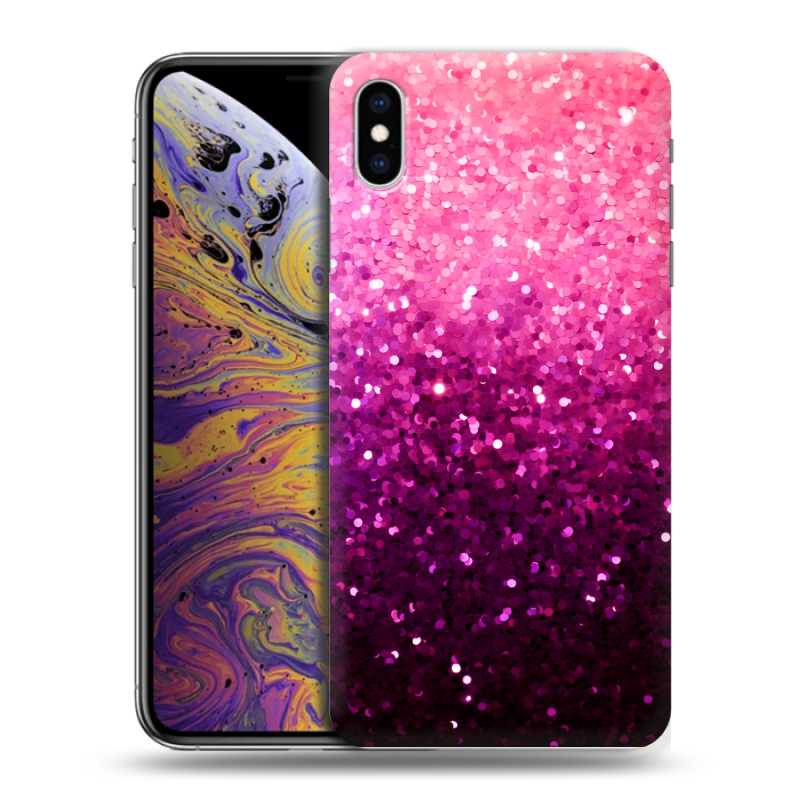 Силиконовый противоударный чехол на Iphone Xs Max с принтом Блестки Силиконовый противоударный чехол на Iphone Xs Max с принтом Блестки