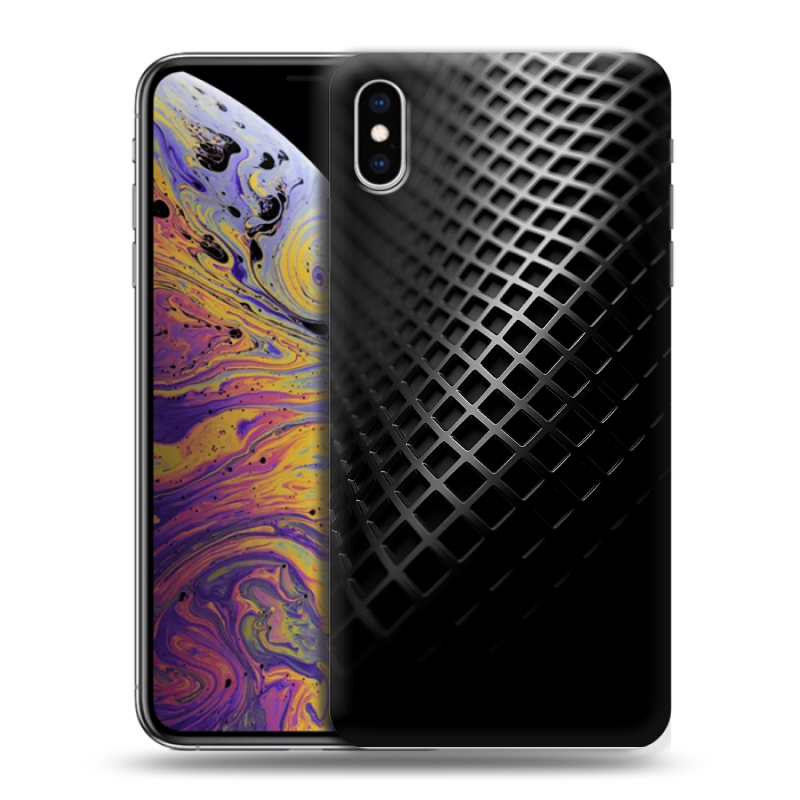 Силиконовый противоударный чехол на Iphone Xs Max с принтом Текстура металла Силиконовый противоударный чехол на Iphone Xs Max с принтом Текстура металла
