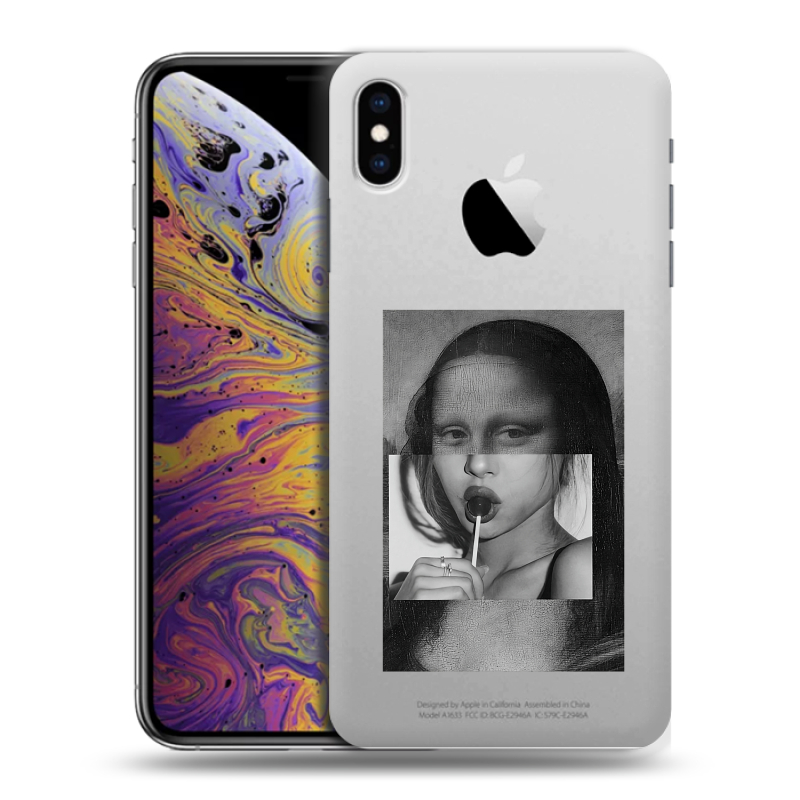 Силиконовый чехол на Iphone Xs Max с принтом Мона Лиза Силиконовый чехол на Iphone Xs Max с принтом Мона Лиза