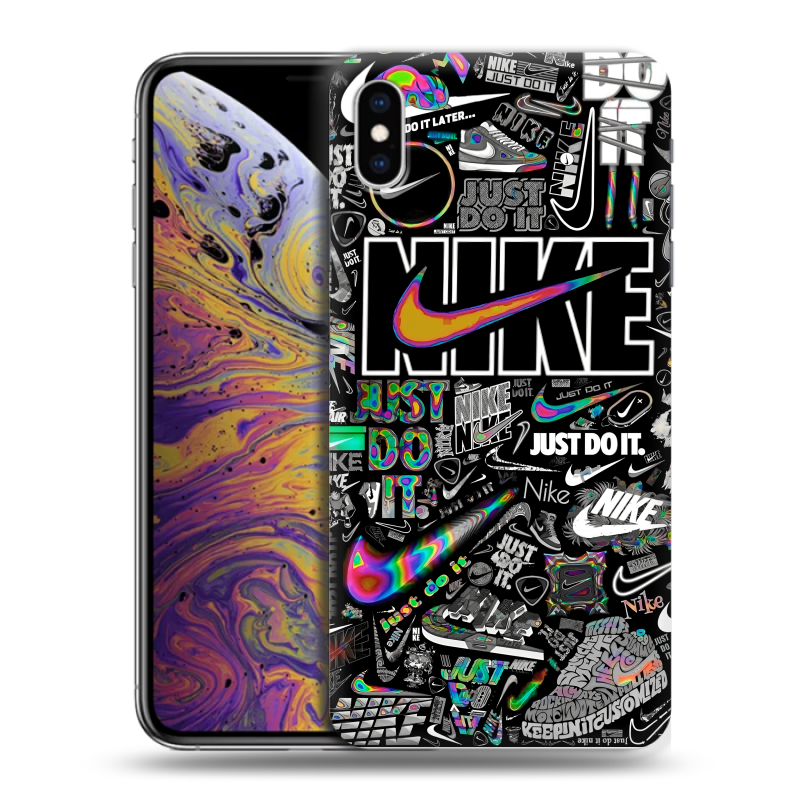 Силиконовый противоударный чехол на Iphone Xs Max с принтом Найк Силиконовый противоударный чехол на Iphone Xs Max с принтом Найк