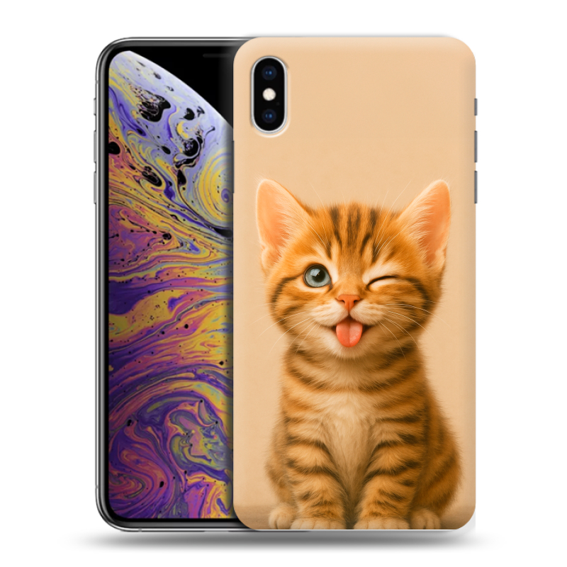 Силиконовый противоударный чехол на Iphone Xs Max с принтом котенок Силиконовый противоударный чехол на Iphone Xs Max с принтом котенок