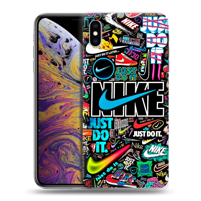 Силиконовый чехол на Iphone Xs Max с принтом найк nike черный Силиконовый чехол на Iphone Xs Max с принтом найк nike черный