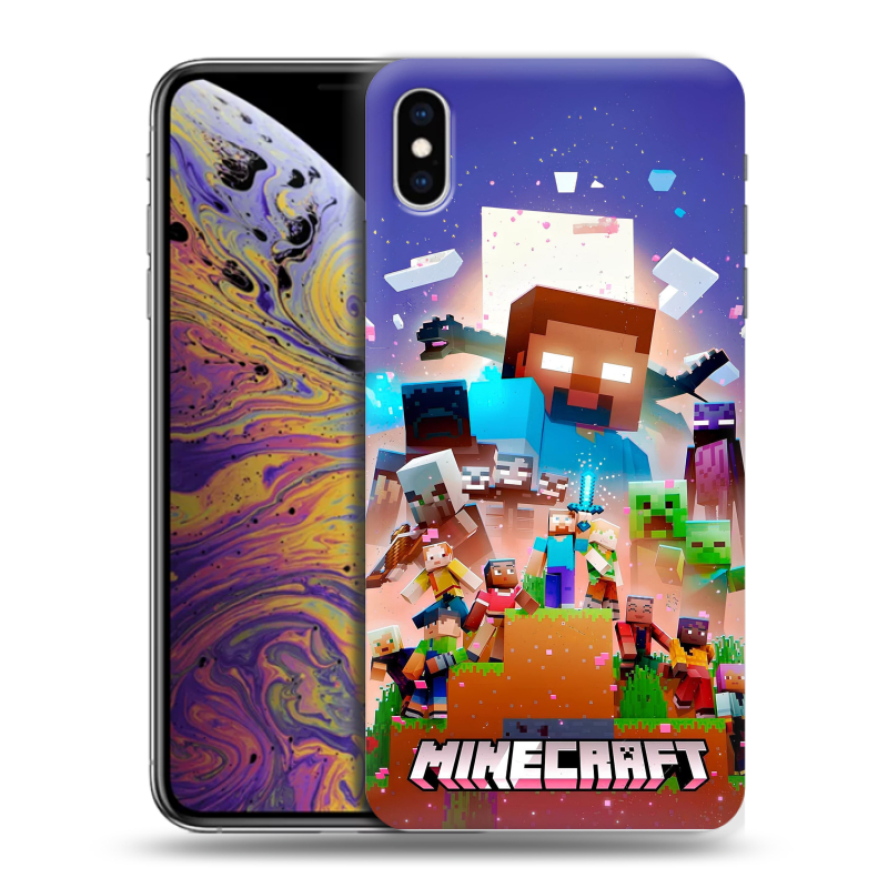 Силиконовый чехол на Iphone Xs Max с принтом Майнкрафт Minecraft Силиконовый чехол на Iphone Xs Max с принтом Майнкрафт Minecraft