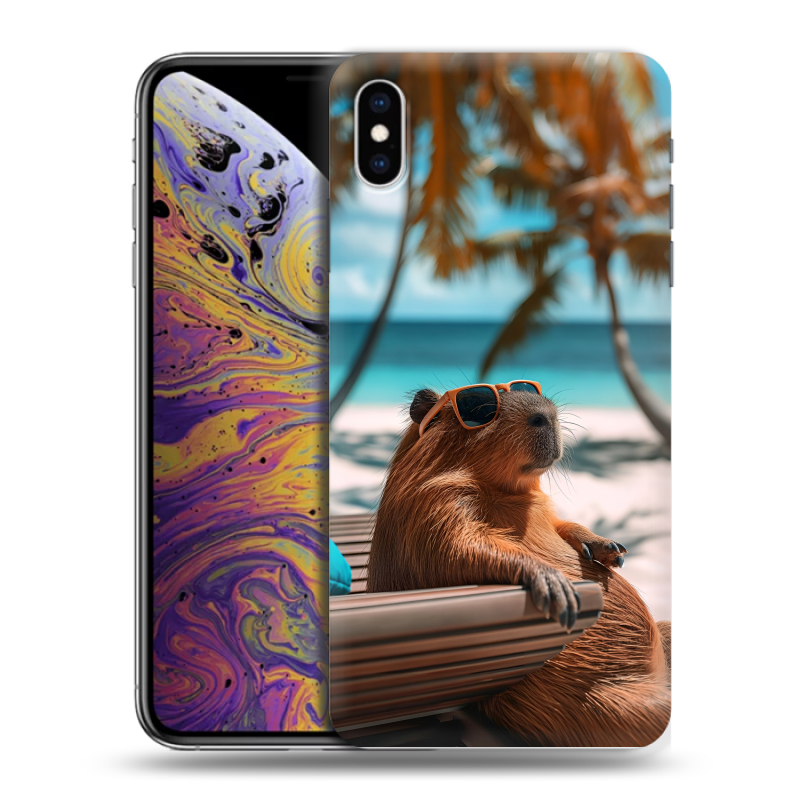 Силиконовый чехол на Iphone Xs Max с принтом Капибара Силиконовый чехол на Iphone Xs Max с принтом Капибара
