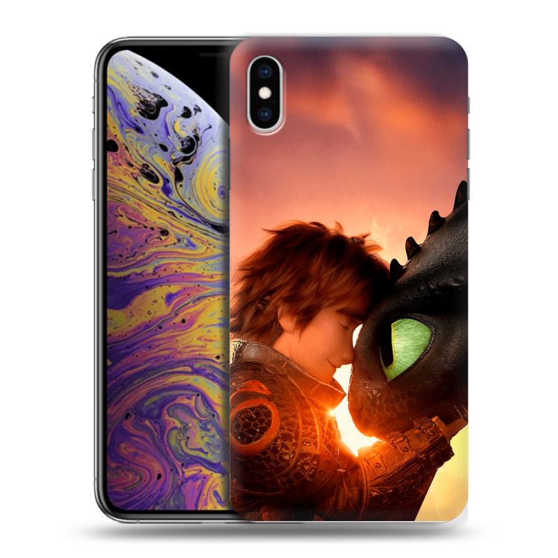 Силиконовый противоударный чехол на Iphone Xs Max с принтом Как приручить дракона Силиконовый противоударный чехол на Iphone Xs Max с принтом Как приручить дракона