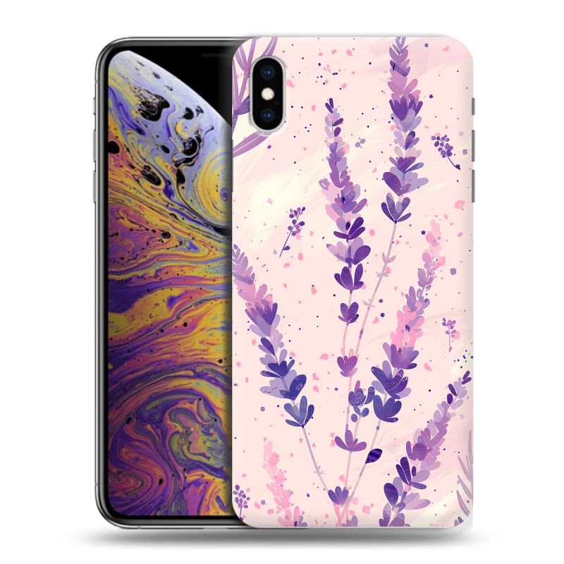 Силиконовый чехол на Iphone Xs Max с принтом цветы лаванда Силиконовый чехол на Iphone Xs Max с принтом цветы лаванда