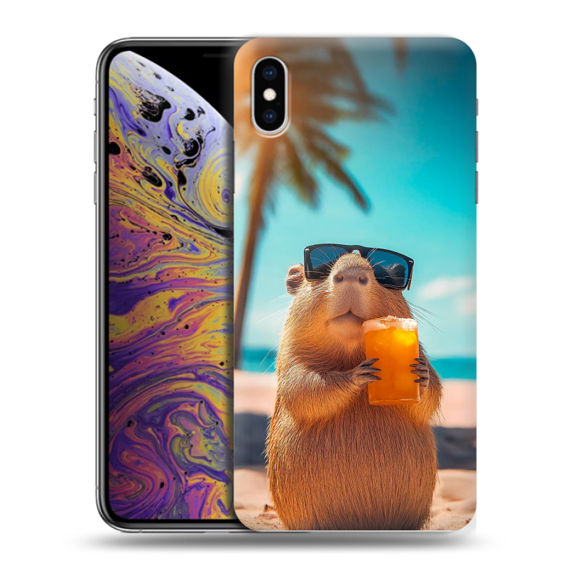Силиконовый чехол на Iphone Xs Max с принтом Капибара Силиконовый чехол на Iphone Xs Max с принтом Капибара
