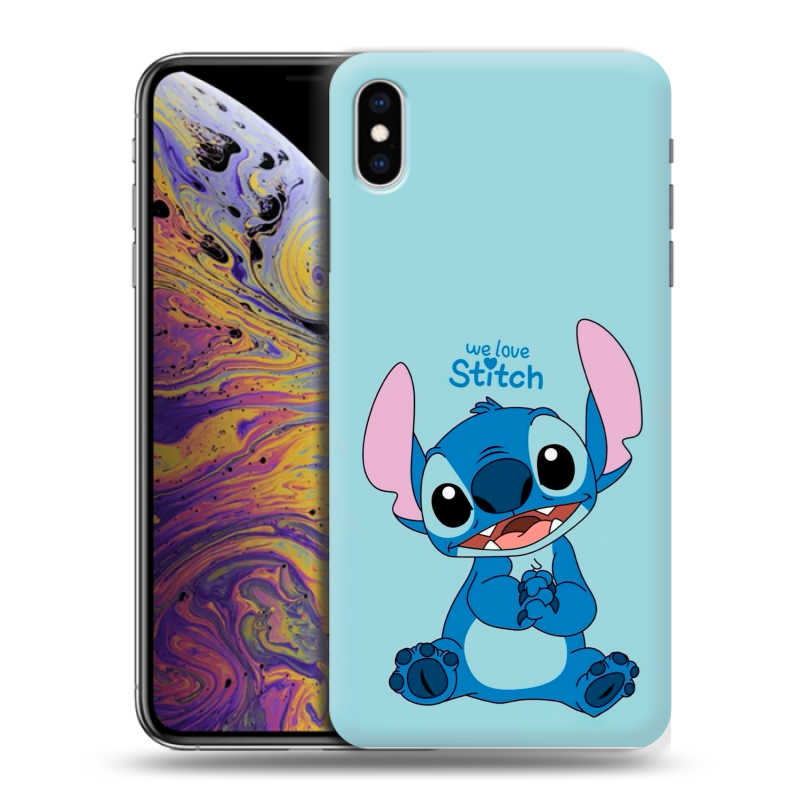 Силиконовый противоударный чехол на Iphone Xs Max с принтом Лило и Стич Силиконовый противоударный чехол на Iphone Xs Max с принтом Лило и Стич