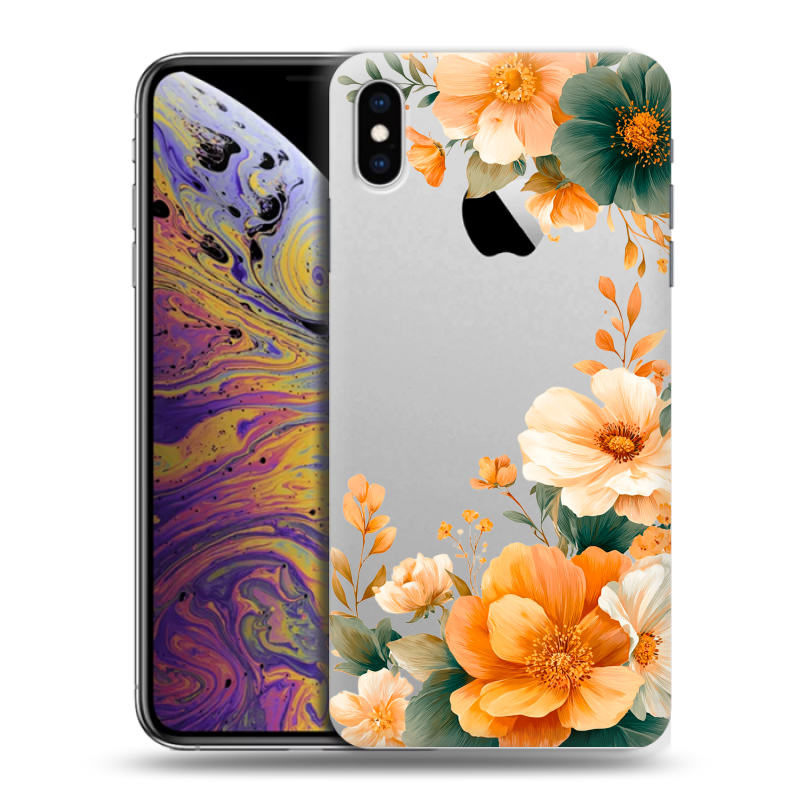 Силиконовый чехол на Iphone Xs Max с принтом Цветы принт Силиконовый чехол на Iphone Xs Max с принтом Цветы принт