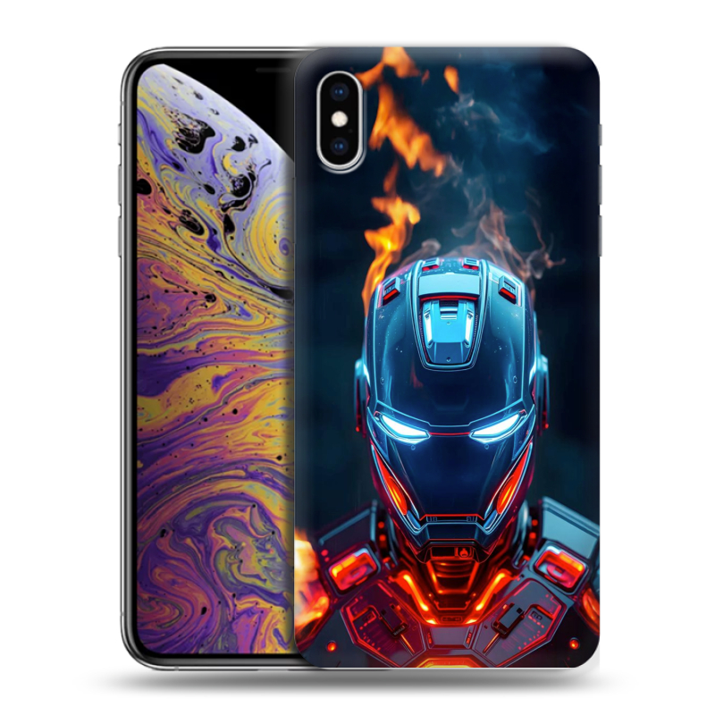 Силиконовый чехол на Iphone Xs Max с принтом IronMan Железный человек Силиконовый чехол на Iphone Xs Max с принтом IronMan Железный человек