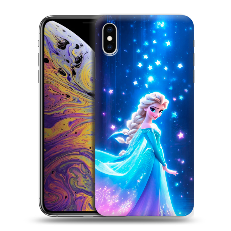 Силиконовый чехол на Iphone Xs Max с принтом Холодное сердце Frozen Силиконовый чехол на Iphone Xs Max с принтом Холодное сердце Frozen
