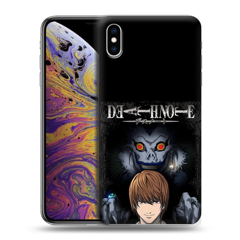 Силиконовый противоударный чехол на Iphone Xs Max с принтом Death note Тетрадь смерти Силиконовый противоударный чехол на Iphone Xs Max с принтом Death note Тетрадь смерти