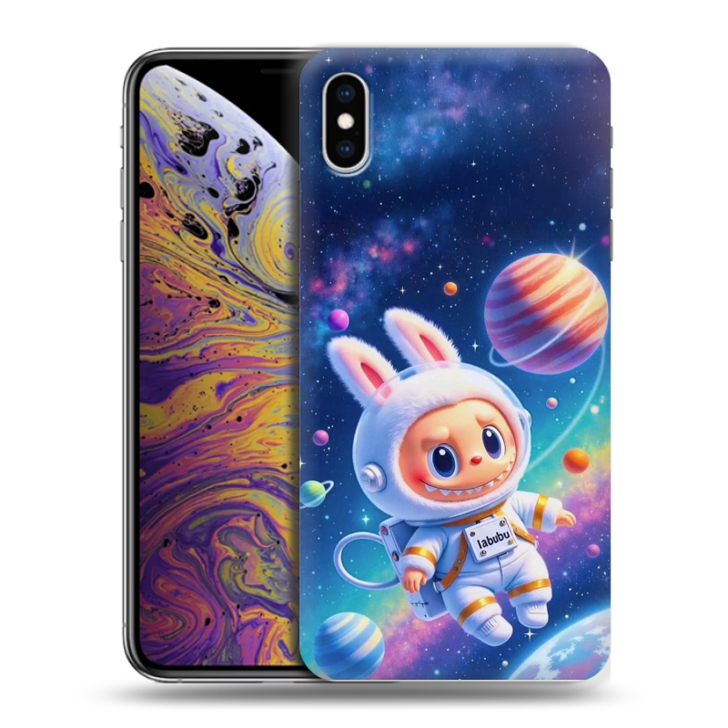 Силиконовый противоударный чехол на Iphone Xs Max с принтом Labubu Лабубу Силиконовый противоударный чехол на Iphone Xs Max с принтом Labubu Лабубу