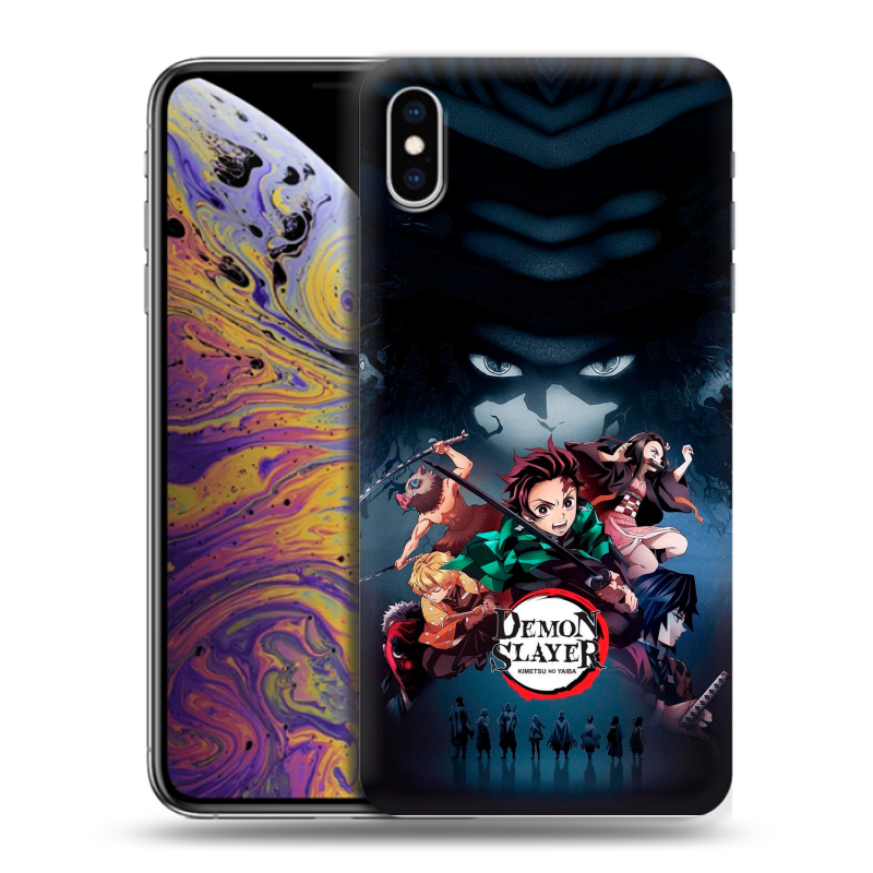 Силиконовый противоударный чехол на Iphone Xs Max с принтом Demon Slayer Клинок рассекающий демонов Силиконовый противоударный чехол на Iphone Xs Max с принтом Demon Slayer Клинок рассекающий демонов