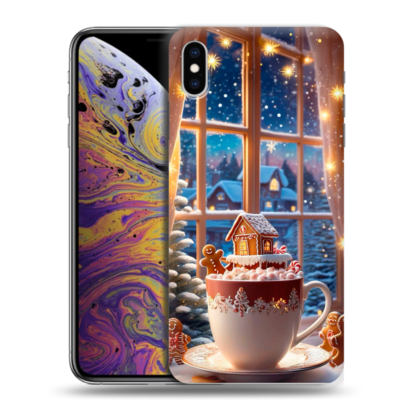 Силиконовый чехол на Iphone Xs Max с принтом Новый год Силиконовый чехол на Iphone Xs Max с принтом Новый год