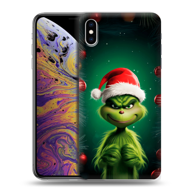Силиконовый противоударный чехол на Iphone Xs Max с принтом Гринч Новый год Рождество Силиконовый противоударный чехол на Iphone Xs Max с принтом Гринч Новый год Рождество