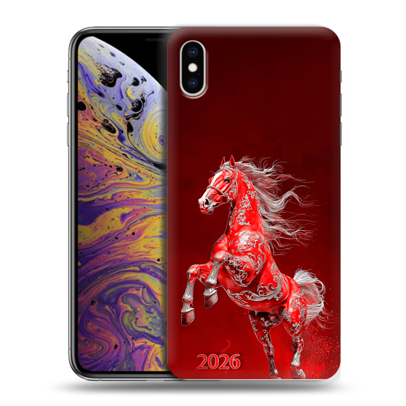Силиконовый противоударный чехол на Iphone Xs Max с принтом Новый год Силиконовый противоударный чехол на Iphone Xs Max с принтом Новый год
