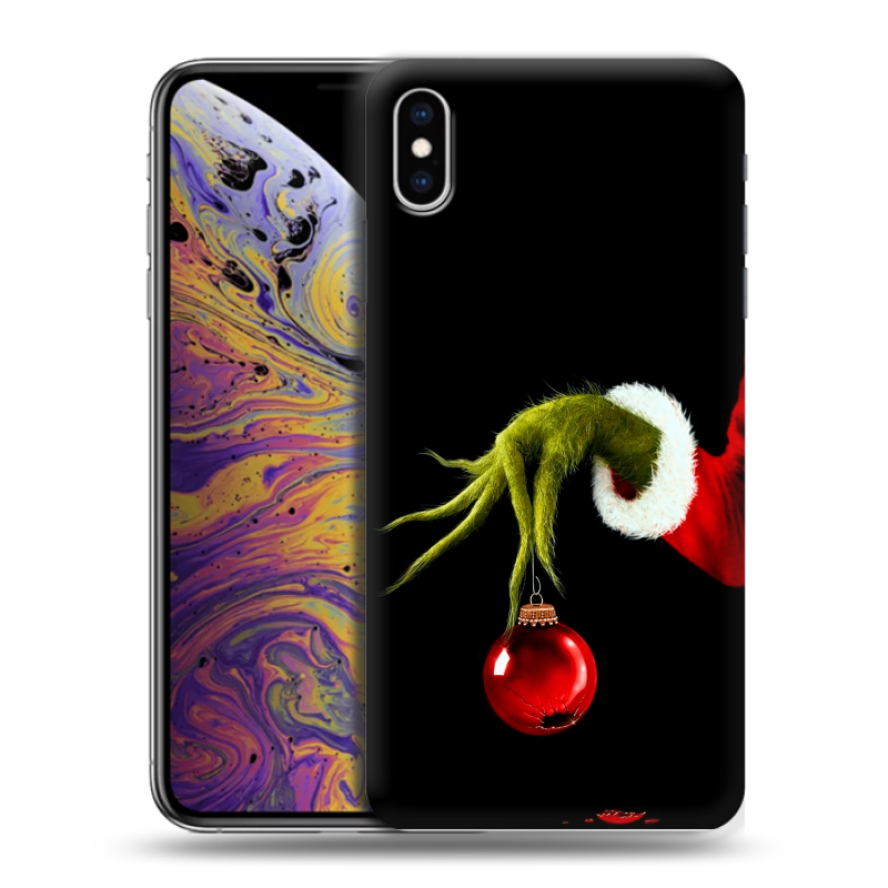 Силиконовый чехол на Iphone Xs Max с принтом Новый год Гринч Силиконовый чехол на Iphone Xs Max с принтом Новый год Гринч