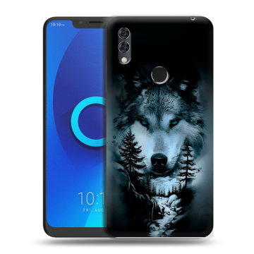 Силиконовый чехол на Alcatel 5V с принтом Лесной волк Силиконовый чехол на Alcatel 5V с принтом Лесной волк