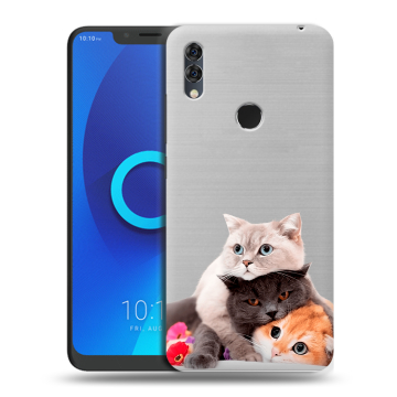 Силиконовый чехол на Alcatel 5V с принтом Кошки
