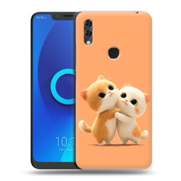 Силиконовый чехол на Alcatel 5V с принтом Милые котики Силиконовый чехол на Alcatel 5V с принтом Милые котики