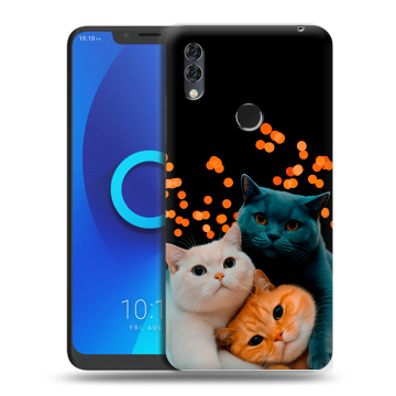 Силиконовый чехол на Alcatel 5V с принтом Кошки