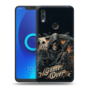 Силиконовый чехол на Alcatel 5V с принтом Скелет карты