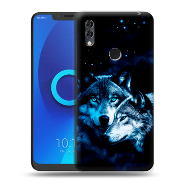 Силиконовый чехол на Alcatel 5V с принтом Волки