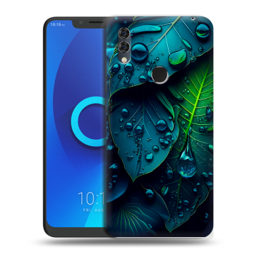Силиконовый чехол на Alcatel 5V с принтом Листья