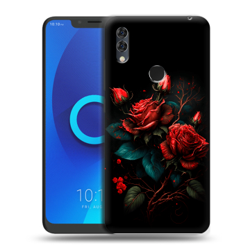 Силиконовый чехол на Alcatel 5V с принтом Розы красные