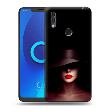 Силиконовый чехол на Alcatel 5V с принтом Девушка в шляпе Силиконовый чехол на Alcatel 5V с принтом Девушка в шляпе