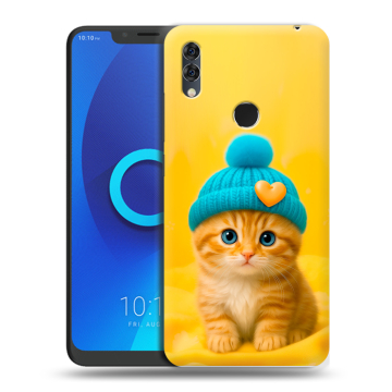 Силиконовый чехол на Alcatel 5V с принтом Котенок в шапке Силиконовый чехол на Alcatel 5V с принтом Котенок в шапке