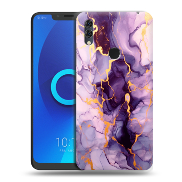 Силиконовый чехол на Alcatel 5V с принтом Мрамор