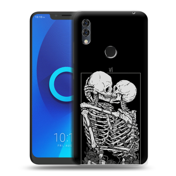 Силиконовый чехол на Alcatel 5V с принтом Поцелуй скелетов Силиконовый чехол на Alcatel 5V с принтом Поцелуй скелетов