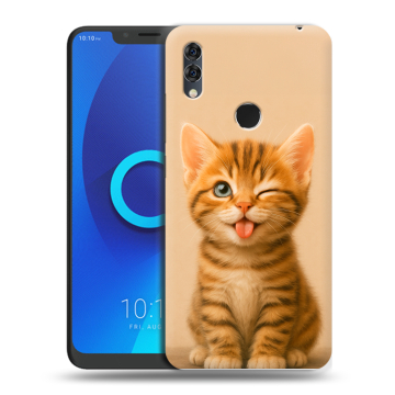 Силиконовый чехол на Alcatel 5V с принтом котенок