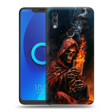 Силиконовый чехол на Alcatel 5V с принтом Скелет и карты Силиконовый чехол на Alcatel 5V с принтом Скелет и карты