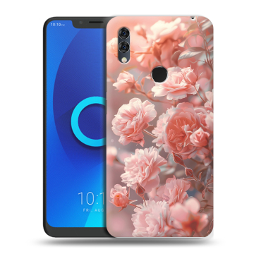 Силиконовый чехол на Alcatel 5V с принтом Розовые розы Силиконовый чехол на Alcatel 5V с принтом Розовые розы