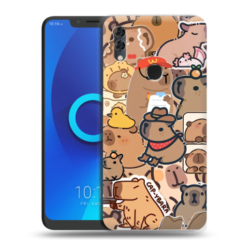 Силиконовый чехол на Alcatel 5V с принтом капибара Силиконовый чехол на Alcatel 5V с принтом капибара