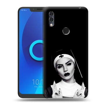Силиконовый чехол на Alcatel 5V с принтом монашка Силиконовый чехол на Alcatel 5V с принтом монашка